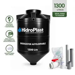 HIDROPLAST - Biodigestor Autolimpiable Hidroplast 1300 Litros + Kit de Accesorios