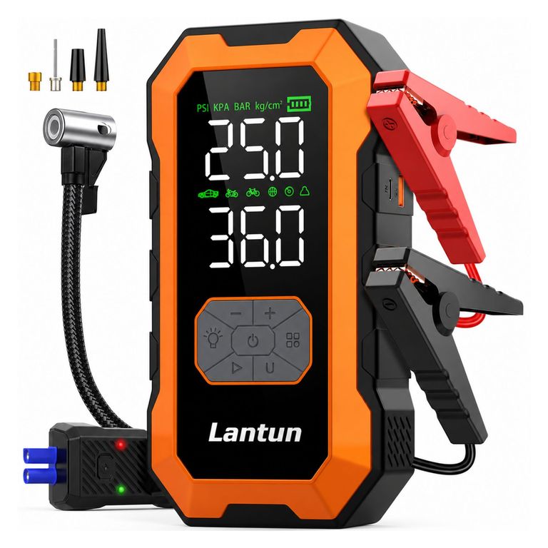 Compresor de Aire Portátil 150 PSI con Arrancador de Batería 1500A Power Bank 10000mAh