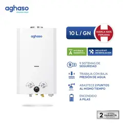 AGHASO - Terma a Gas Natural Aghaso 10 Litros Tiro Natural Blanco