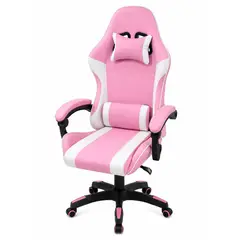 GENERICO - Silla Gamer Rosa Giratoria 360° Altura Ajustable Acolchada Incluye Cojín  H353