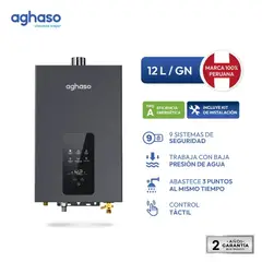 AGHASO - Terma Digital a Gas Natural Aghaso 12 Litros Tiro Forzado