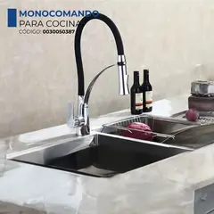 FRATELLI - MEZCLADORA MONOCOMANDO DE COCINA AL MUEBLE DALLAS NEGRO