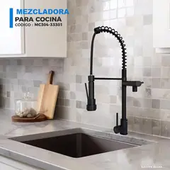 XM - MEZCLADORA DE COCINA CON DOBLE SALIDA RESORTE NEGRO MC304-33301