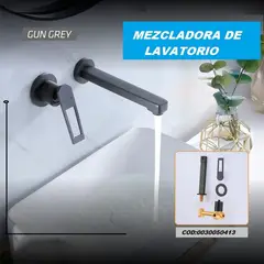 FRATELLI - MEZCLADORA MONOCOMANDO DE LAVATORIO A PARED GRIS