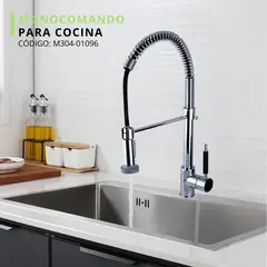XM - MEZCLADORA MONOCOMANDO PARA COCINA RESORTE SATINADO M304-01096