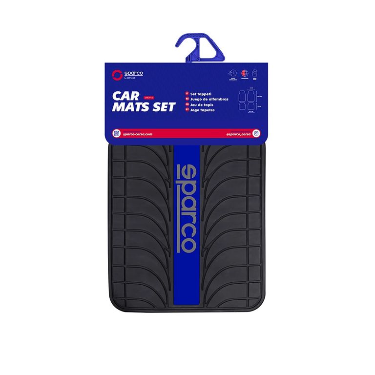 Piso Sparco Pvc Para Auto Camioneta Universal Azul