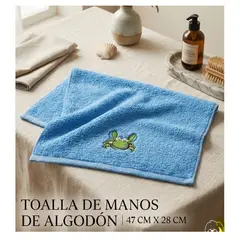 GOLDSUN - SET X 3 TOALLAS DE MANOS DE ALGODON NIÑOS 47CM X 28CM