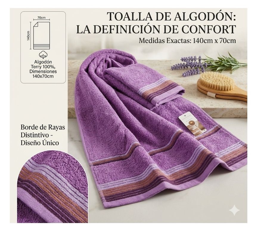 TOALLA DE BAÑO DE ALGODON 140CM X 70CM