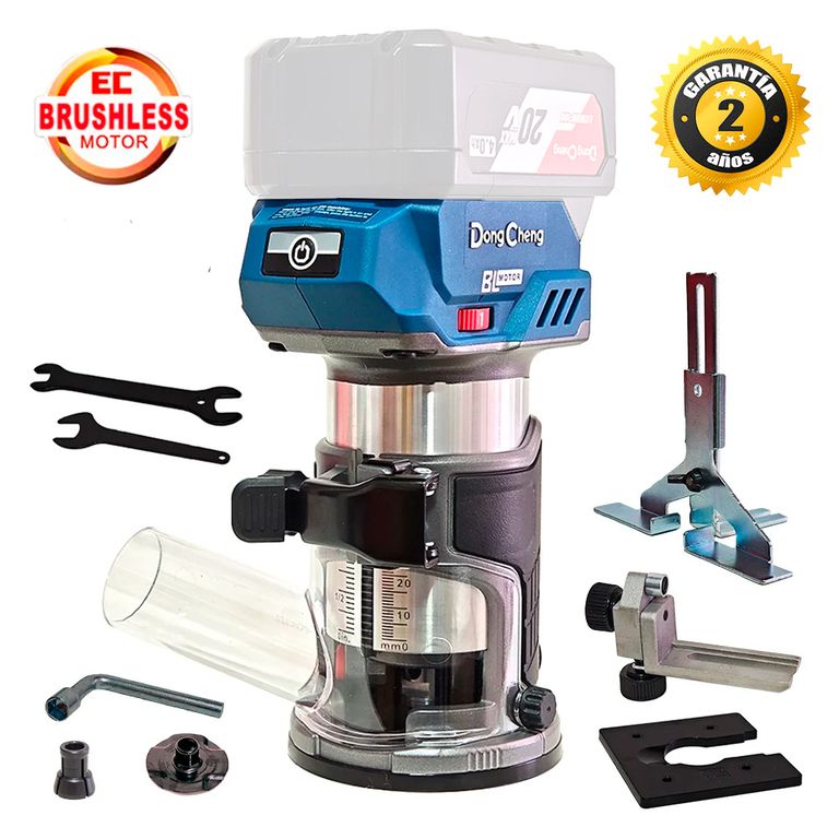 Ruteadora Fresadora Tupi Inalámbrica de Mano 1 / 4 '' 20V Dongcheng DCMP6Z Sin Batería