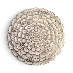GENERICO - Individuales Pétalos Flor Plateado Vinil Set x 6