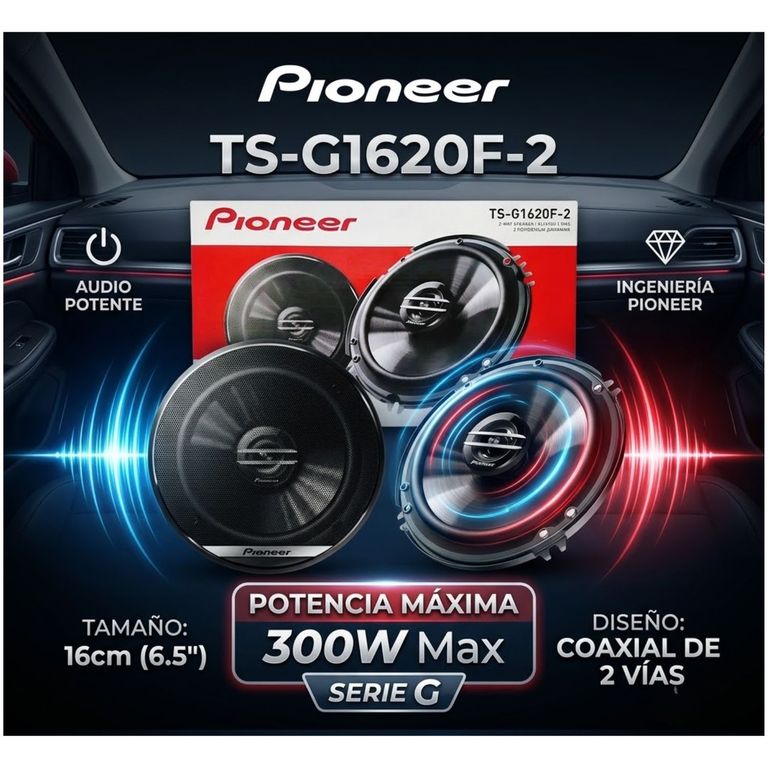 Parlante para Automóvil Pioneer TS-G1620F-2 Serie G 300 W - 40 W RMS Alta Calidad