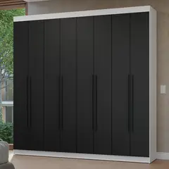 MADESA - Ropero Netuno 8 Puertas 4 Cajones - BlancoNegroNegro