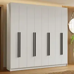 MADESA - Ropero Saturno 8 Puertas 4 Cajones - BlancoBlancoNegro