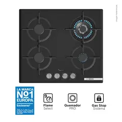 Bosch - Encimera a Gas Bosch 60cm Cristal Serie 6 - PPH6A6I10