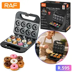 RAFF - Maquina para 8 Mini Donas Donuts RAF Placas Antiadherente 850W
