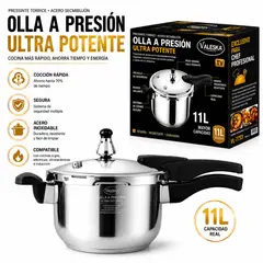Valeska - Olla a presión Valeska de acero inoxidable 11 litros