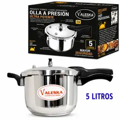 Valeska - Olla a presión Valeska de acero inoxidable 5 litros