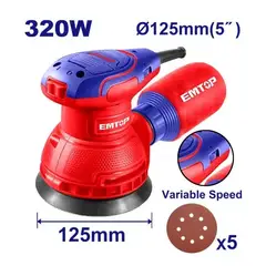 EMTOP - LIJADORA ROTO ORBITAL 125MM 320W EFSR23206 - EMTOP