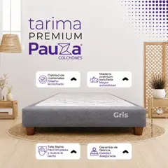 PAUZA - BASE BOX TARIMA PAUZA 1.5 PLZ GRIS PATAS DE MADERA