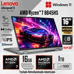 LENOVO - Laptop Lenovo IdeaPad 5 2-en-1 Ryzen 7 8845HS 16GB 1TB SSD 16" WUXGA Touch 83DS0056US
