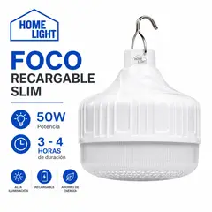 HOME LIGHT - Foco LED Recargable Home Light 50W Slim Alta Iluminación 3-4 Horas