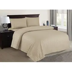 CASATEX - Juego de Sábanas 2 plazas 100% Algodón Beige