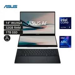 ASUS - Asus Zenbook Duo  Core Ultra 9-285H, 32GB RAM, 1TB SSD, 14″ WUXGA Táctil OLED, Windows 11