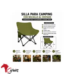 NO LOGO - Silla de camping verde olivo