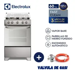 Electrolux - COCINA 4 QUEMADORES 60CM FE4GMR ELECTROLUX + Valvula de Gas