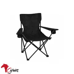 NO LOGO - Silla de camping plegable con posavasos negro