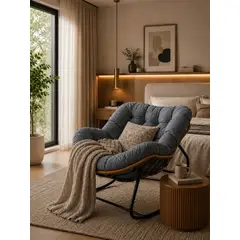 GENERICO - SILLA MECEDORA EXTRA GRANDE DE DESCANSO PARA TERRAZA, DORMITORIO Y SALA