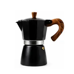 GENERICO - Cafetera Moka Italiana Vintage 150 ml/3 tazas Negro