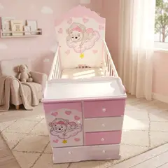 GENERICO - Cuna para bebe rosado multicuna osita bebe