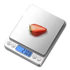 INSPIRA MARKET - Balanza Digital de Cocina 13 x 10 cm de Acero Inoxidable con Pantalla Digital para Alimentos Plata