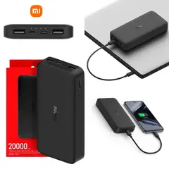 XIAOMI - Cargador Batería Portátil Power Bank Xiaomi Redmi 20000 mAh 18W Carga Rápida Negro