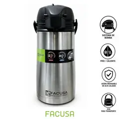 GENERICO - Termo Facusa Invictus 1,9 Lt Interior de Acero inoxidable con Sifon