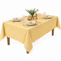 INSPIRA MARKET - Mantel Antimanchas Beige 140 x 250 cm para Mesa Color Beige