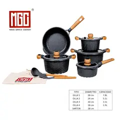 OEM - JUEGO DE OLLAS MGC ROCA VOLCANICA ROSA
