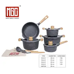 OEM - JUEGO DE OLLAS MGC ROCA VOLCANICA ROSA