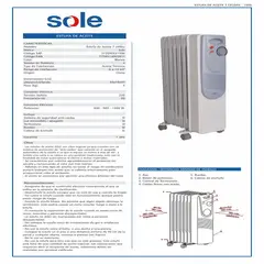 Sole - Estufa de Aceite 1500W Sole