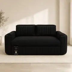 BH BARAKA HOME PREMIUM - Sofá Cama Viena 2 Plz - Negro