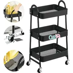 GENERICO - CARRITO ORGANIZADOR CON RUEDAS DE 3 PISOS
