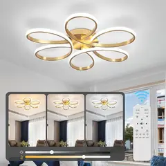 CEMLIGHTING - LAMPARA DE TECHO FLOR DORADO 72W