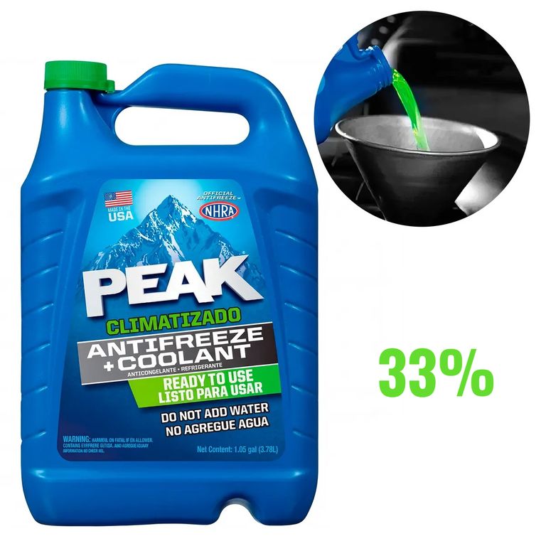 Refrigerante y Anticongelante Peak Climatizado 33% Verde Galon
