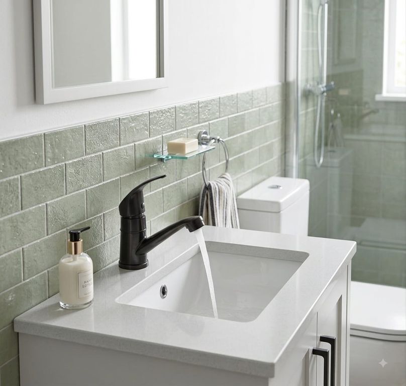 GRIFERIA PARA BAÑO NEGRO MATE MODELO ALETA