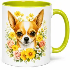 GENERICO - Taza mug pet lover de cerámica diseño perro chihuahua verde
