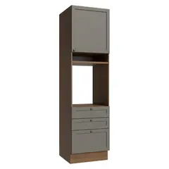 MADESA - Mueble de Cocina Vik - Torre para Hornos 60 cm - MarrónGris