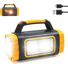 INSPIRA MARKET - Lámpara Solar Multifuncional LED Recargable con Panel Solar y USB-C