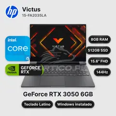 HP - Laptop HP Victus 15-FA2035LA Core I5-13420H 8GB 512GB SSD RTX 3050 15.6" (D74JMLA#ABM)