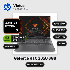 HP - Laptop HP Victus 15-FB3018LA Ryzen 7-7445HS 16GB 512GB SSD RTX 3050 15.6" (RPT-BT4F5LA#ABM)